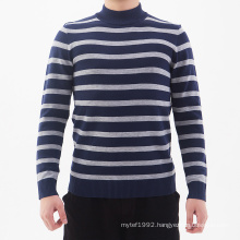 2020 OEM/ ODM Amazon hot sale men pullover sweater crew neck anti-pilling knitwear striped pattern wool jumper for males